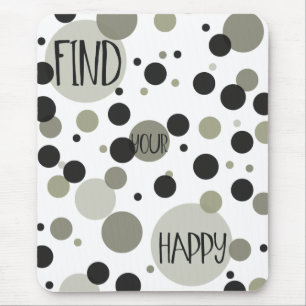 Mousepad Encontre seu feliz e Dourado Confetti