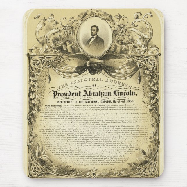 Mousepad Endereço inaugural Abraham Lincoln do 4 de março (Frente)
