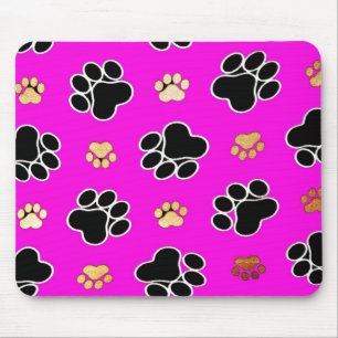 Mousepad Enegreça e tan o rosa canino do impressão da pat