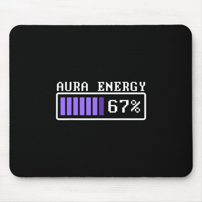 Mousepad Energia de Aura Engraçada em 67 Six Seven Genz Mem (Frente)