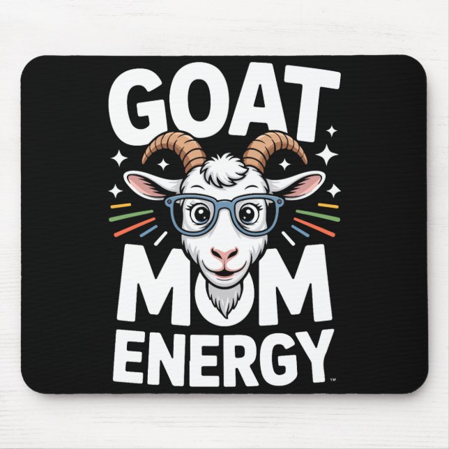 Mousepad Energia de Mãe Cabra Óculos Espetáculo Diversão Co (Frente)