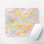 Mousepad Enfarte do pincel de óleo amarelo-rosa. Abstrato m<br><div class="desc">Pasta do mouse de traçado do pincel azul-amarelo rosa com pincel azul.</div>