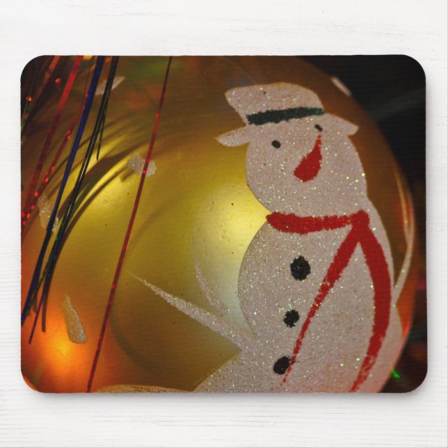 Mousepad Enfeite de Homem de Neve Geado (Frente)