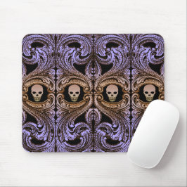 Mousepad Enfeite Roxo Gótico Com Caveira