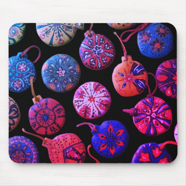 Mousepad Enfeites de Cerâmica Feitos à Mão em um Computador (Frente)