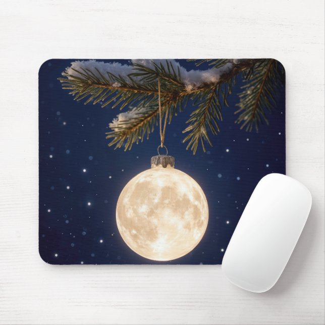 Mousepad Enfeites de natal de Lua Completa (Com mouse)