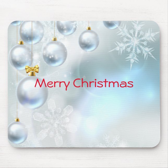 Mousepad enfeites de natal e flocos de neve (Frente)