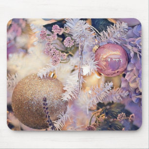 Mousepad Enfeites de natal roxas e rosa