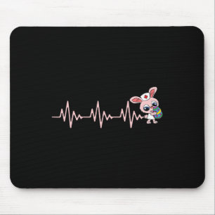 Mousepad Enfermeira Batimento Cardíaco Páscoa Coelho Caça A