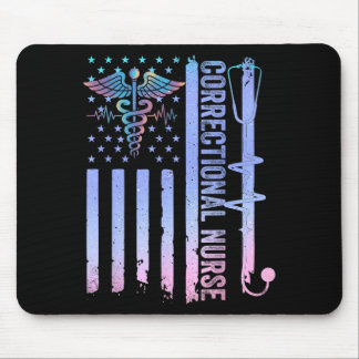 Mousepad Enfermeira Correcional Bandeira Americana Correçõe