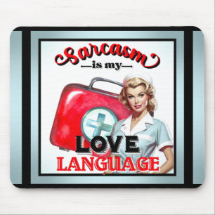 Mousepad Enfermeira Cuja Linguagem Pinup_ Love