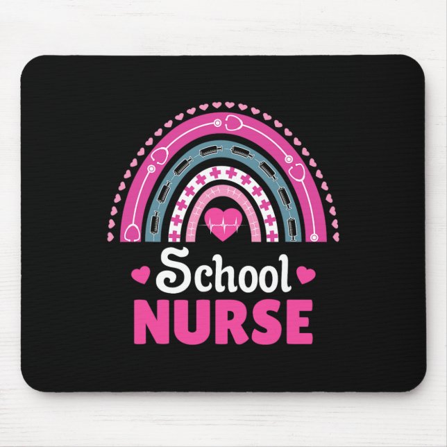 Mousepad Enfermeira da escola Boho Rainbow (Frente)
