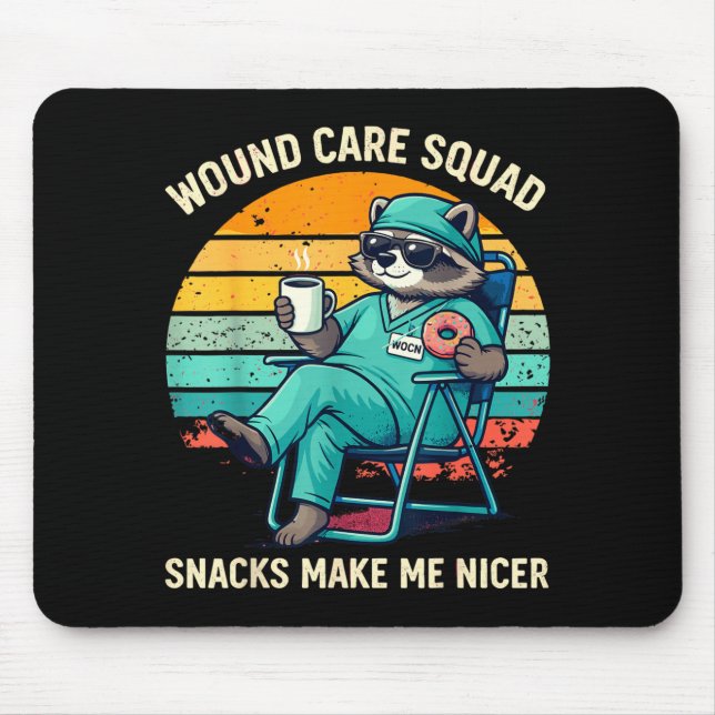 Mousepad Enfermeira de Cuidados com Feridas Comida Divertid (Frente)
