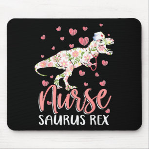 Mousepad enfermeira de dinossauro engraçado vida de enferme