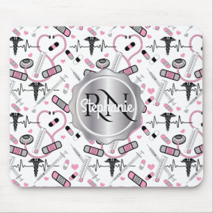 Mousepad Enfermeira De Estetoscópio Bonito  Nome do Padrã