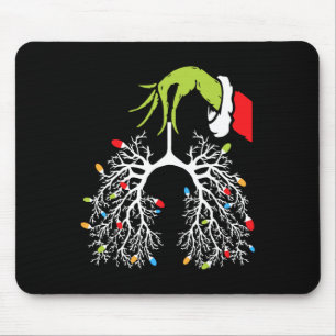 Mousepad Enfermeira de Natal Lung Xmas Luz Engraçada Pulmon