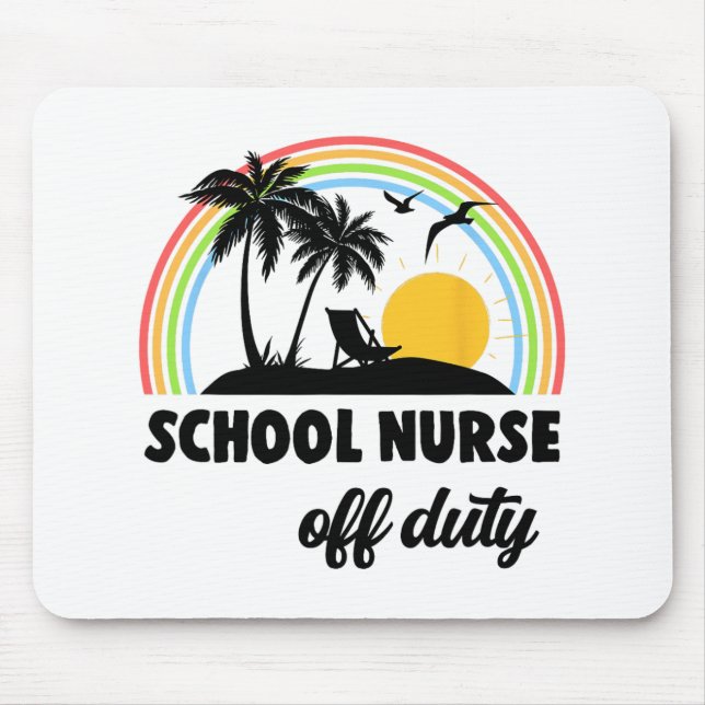 Mousepad Enfermeira Do Dever Arco-Íris Fim Do Ano Escolar (Frente)