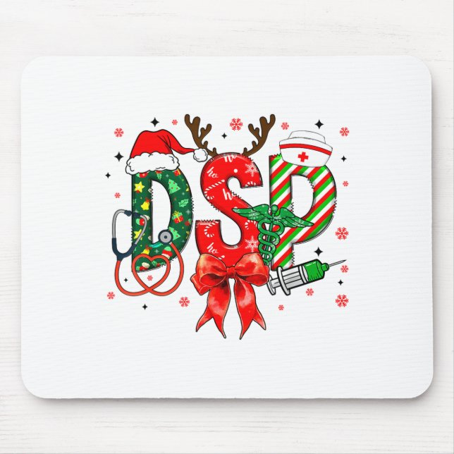 Mousepad Enfermeira Dsp Arco de Natal Presente Dsp de Natal (Frente)