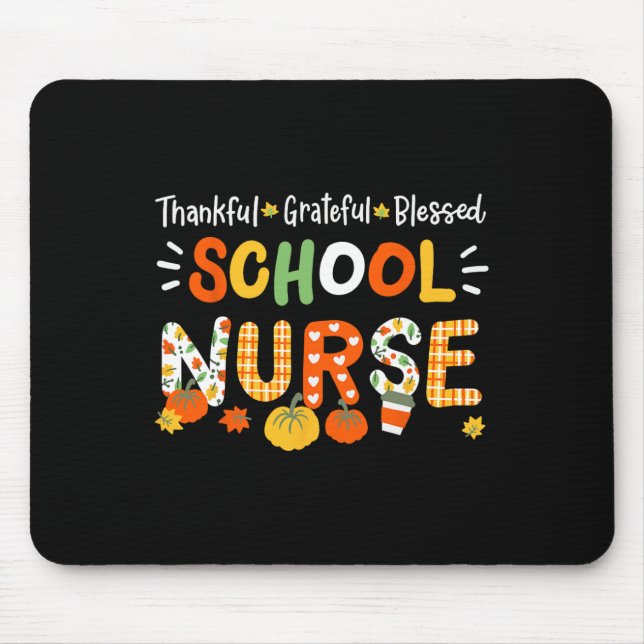 Mousepad Enfermeira escolar abençoada e agradecida Rn Wome (Frente)