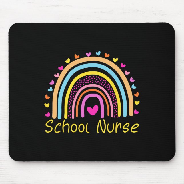 Mousepad Enfermeira Escolar Boho Arco-íris Dia da Enfermeir (Frente)