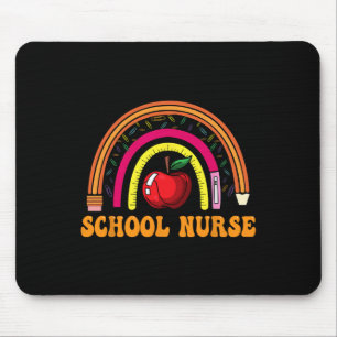 Mousepad Enfermeira Escolar De Volta à Escola Lápis Arco-Ír