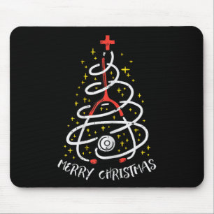 Mousepad Enfermeira Feliz de Natal Xmas Scrub Top Women Ste