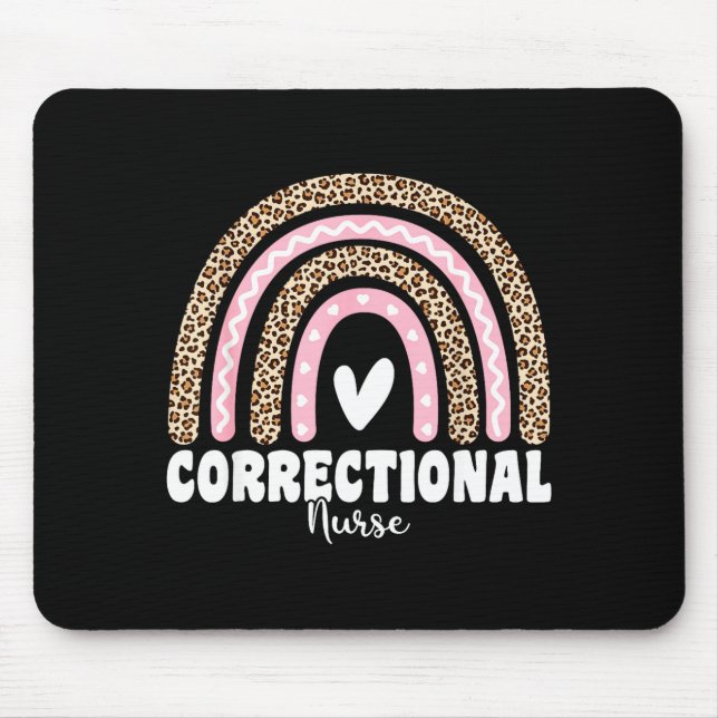 Mousepad Enfermeira forense correcional arco-íris leopardo  (Frente)
