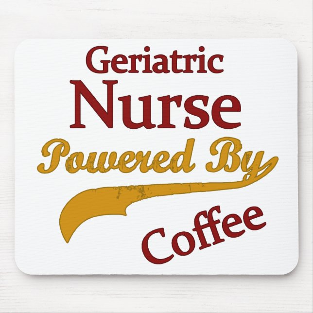Mousepad Enfermeira geriátrico psta pelo café (Frente)