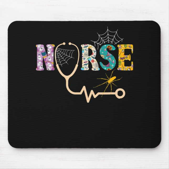 Mousepad Enfermeira Halloween Presente Com Aranha Pumpkin B (Frente)