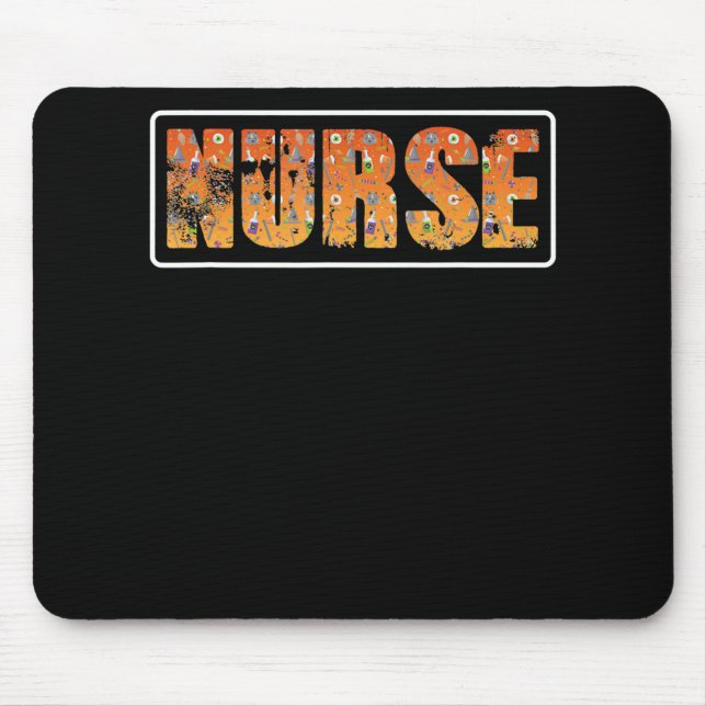 Mousepad Enfermeira Halloween Presente Com Chapéu De Bruxa  (Frente)