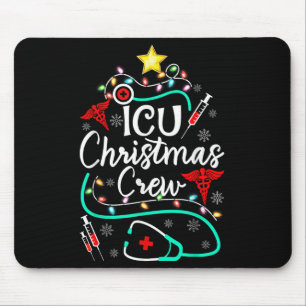 Mousepad Enfermeira Icu Tripulação de Natal Enfermando Árvo