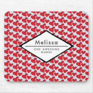 Mousepad Enfermeira Incrível Reating Heart Pattern