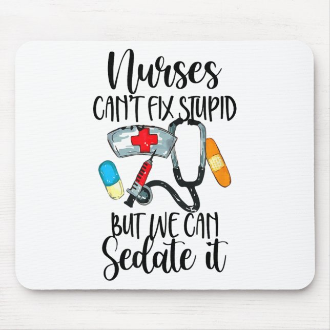 Mousepad Enfermeira Não Pode Consertar Garanhão Mas Podemos (Frente)