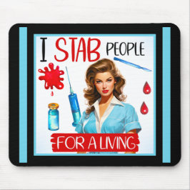 Mousepad Enfermeira Nostálgica Bonita Se Aproxima Para Vive