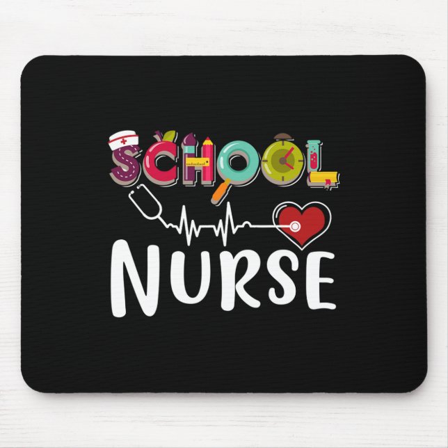 Mousepad Enfermeira Registrada Enfermeira De Volta À Escola (Frente)