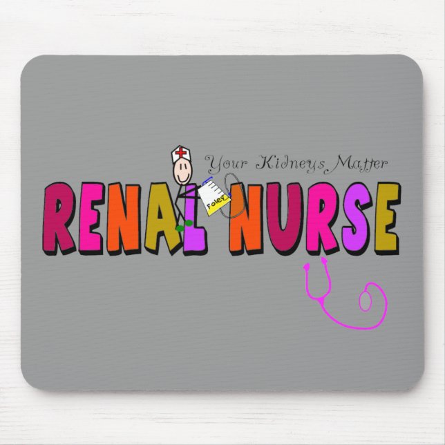 Mousepad Enfermeira renal "sua matéria dos rins " (Frente)