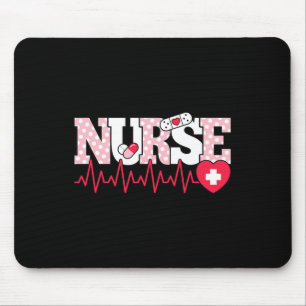 Mousepad Enfermeira Rosa, Bonita Enfermeira Cardíaca