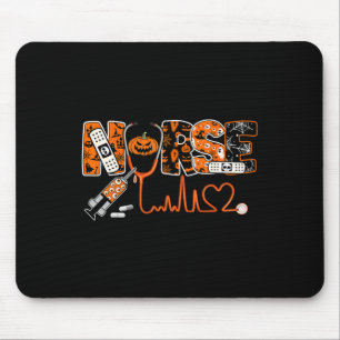 Mousepad Enfermeira Spooky Pumpkin Halloween Costume Rn Cna