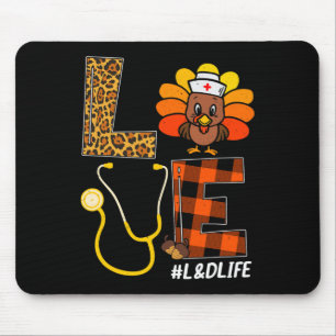 Mousepad Enfermeira Turca Dia de Ação de Graças Enfermeira