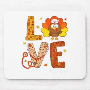 Mousepad Enfermeira Turquia Dia de Ação de Graças Ama Enfer