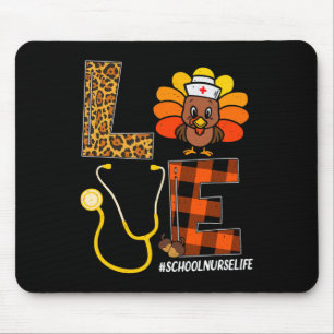 Mousepad Enfermeira Turquia Dia de Ação de Graças Ama Enfer