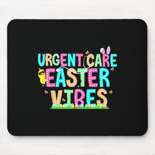 Mousepad Enfermeira Ursa Coelhinha Páscoa Dia da Np Equipe  (Frente)