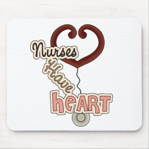 Mousepad Enfermeiras do estetoscópio têm camisetas cardíaca
