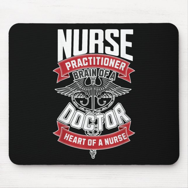 Mousepad Enfermeiro - Cérebro De Um Médico, Coração De (Frente)