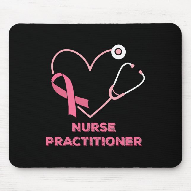 Mousepad Enfermeiro Coração Rosa Estetoscópio Mama C (Frente)