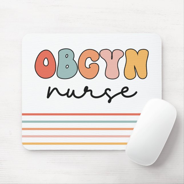 Mousepad Enfermeiro de OBGYN Retro (Com mouse)