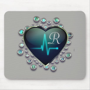 Mousepad Enfermeiro EKG coração e joalharia