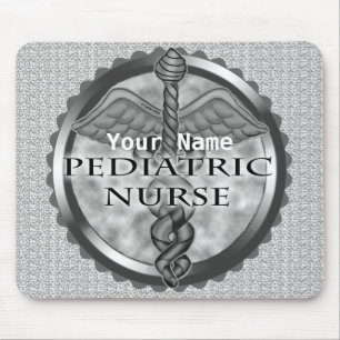 Mousepad Enfermeiro Pediátrico da cinza caduceus