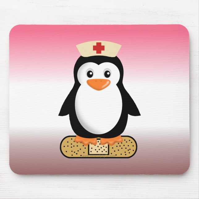 Mousepad Enfermeiro Penguin (com Bandaid) (Frente)