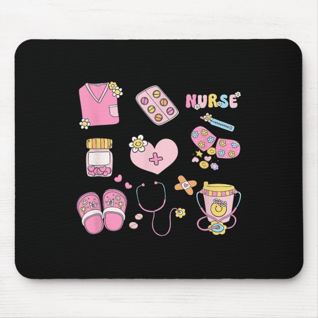 Mousepad Enfermeiro Profissão Doodles Co. Enfermeiras Mulhe (Frente)